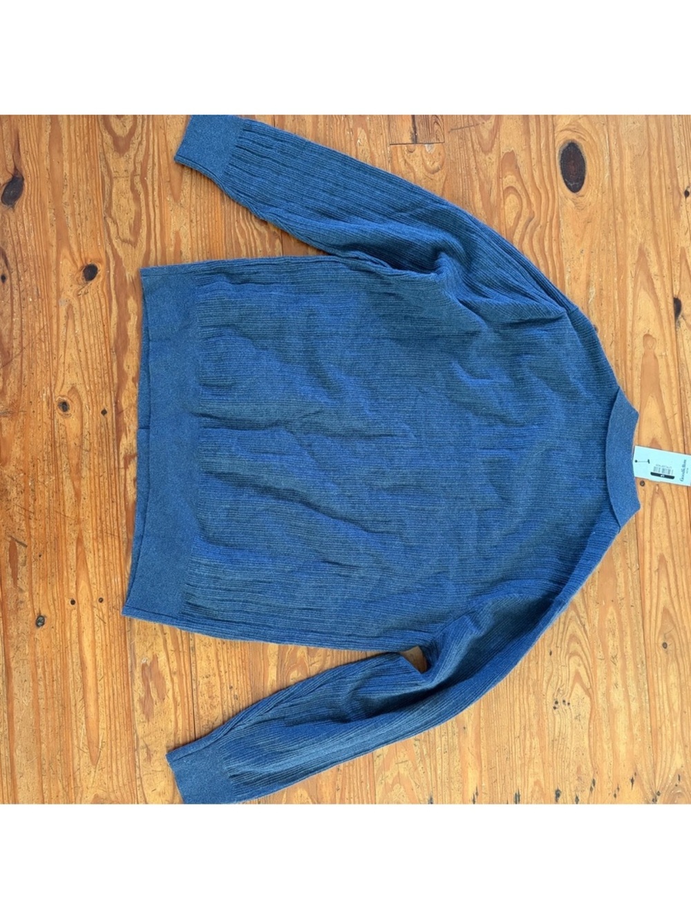 Goodfellow & Co Heather Blue Ribbed Button Cardigan - Picture 3 of 3